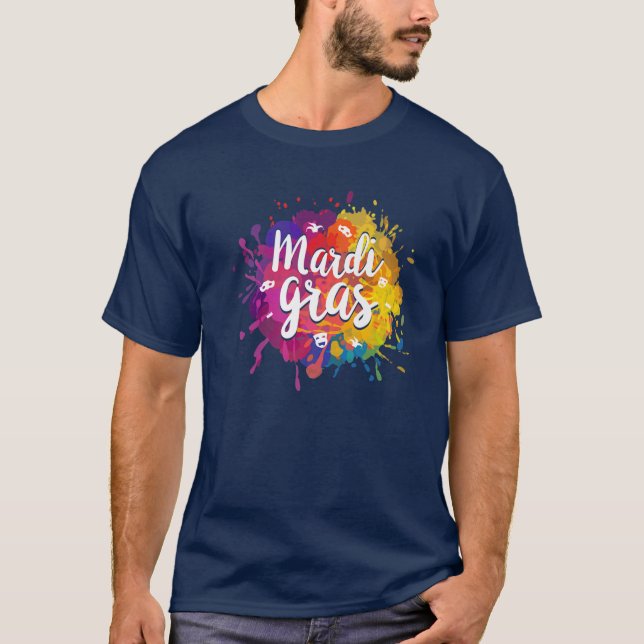 Camiseta Mardi Gras Fiesta disfraz disfraz gordo Martes Car (Anverso)