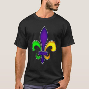 Camiseta Mardi Gras Fiesta Fleur De Lis New Orleans Parade 
