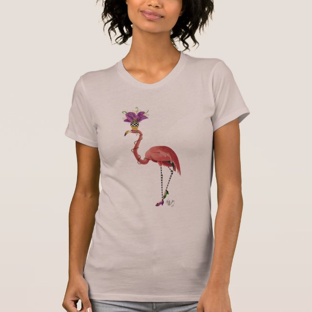 Camiseta Mardi Gras Flamingo lleno (Anverso)