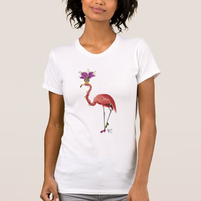 Camiseta Mardi Gras Flamingo lleno (Anverso)