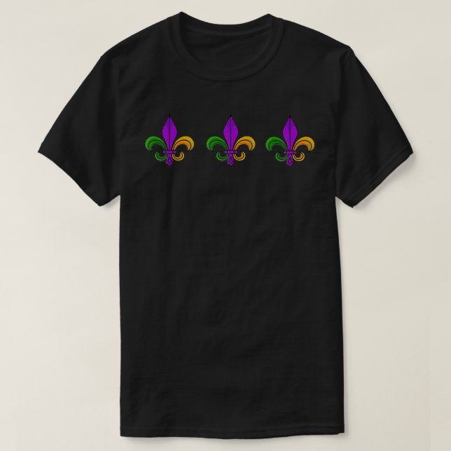 Camiseta Mardi Gras Fleur De Lis Nola New Orleans Louisian (Diseño del anverso)