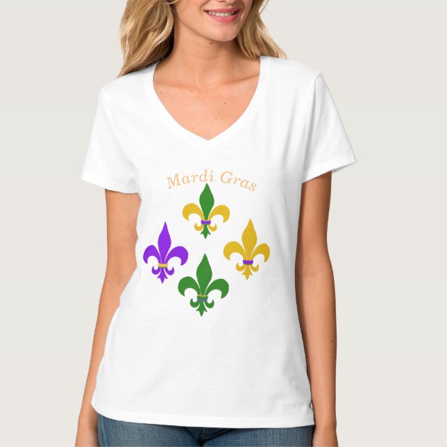 Camiseta Mardi Gras Fleur de Lis T-Shirt (Anverso)