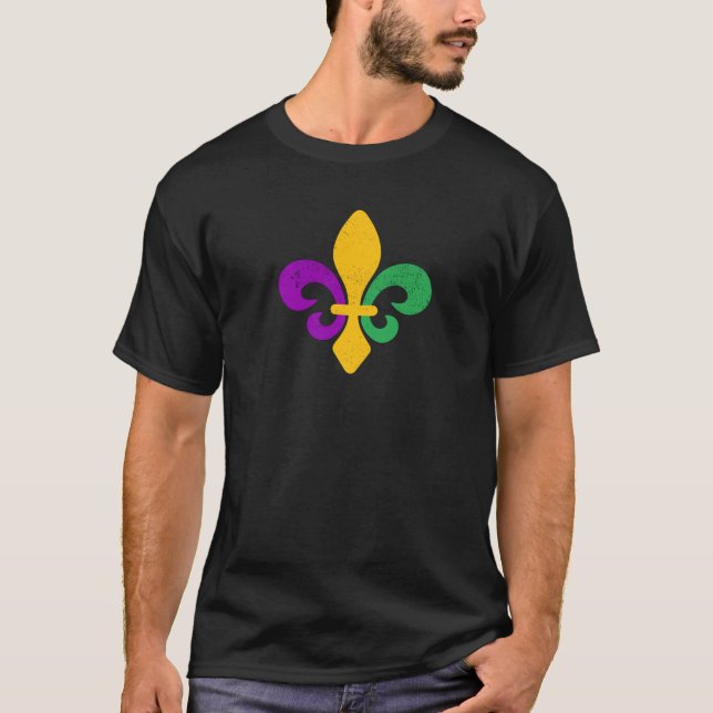 Camiseta Mardi Gras Fleur De Lis T-Shirt (Anverso)