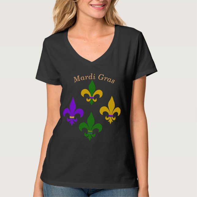 Camiseta Mardi Gras Fleur de Lis T-Shirt (Anverso)