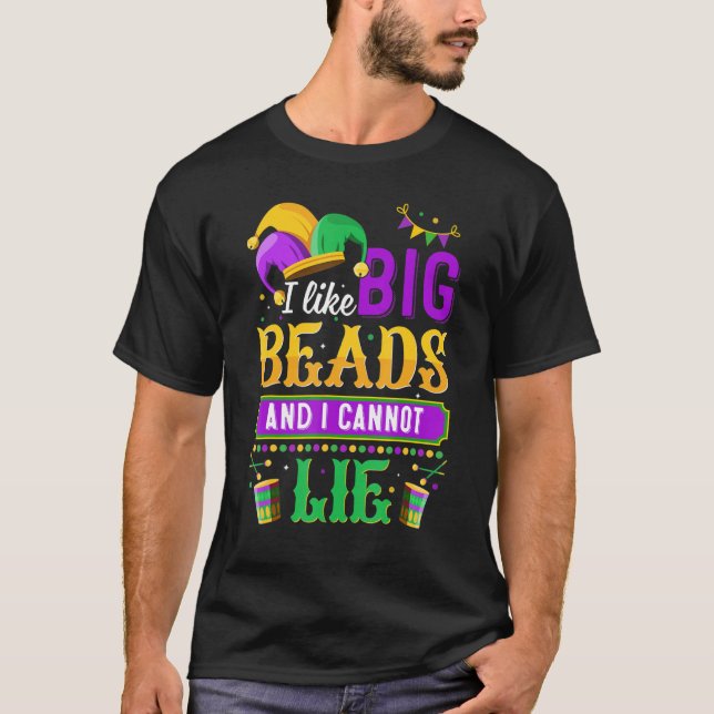 Camiseta Mardi Gras Funny Big Beads New Orleans Beads Y M (Anverso)