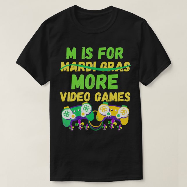 Camiseta Mardi Gras Gamers Video Games Controller Son Kids  (Diseño del anverso)