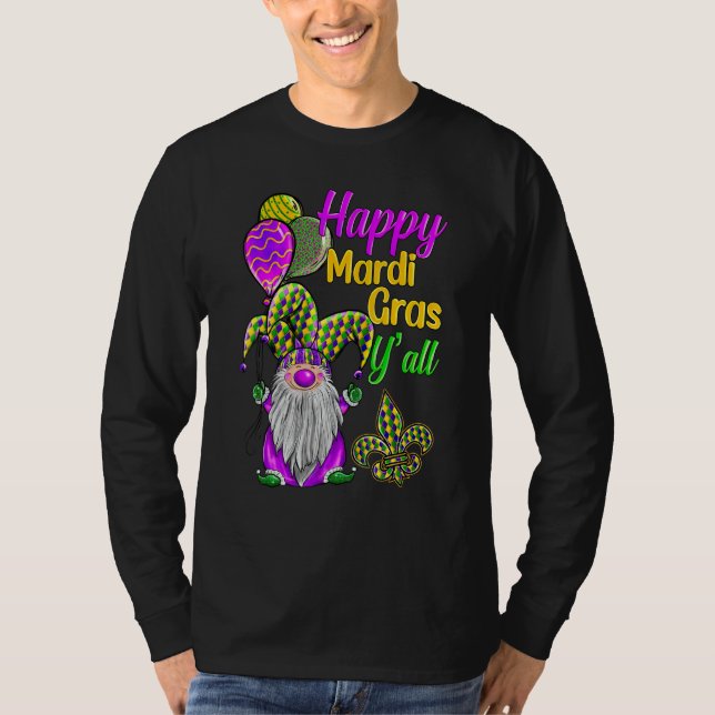 Camiseta Mardi Gras Gnomes Fleur De Lis Costume Carnaval Pa (Anverso)