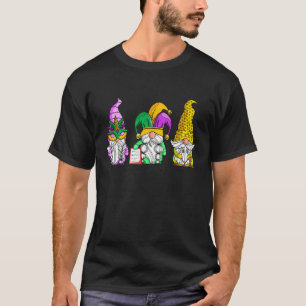 Camiseta Mardi Gras Gnomes sosteniendo la máscara amor Mard