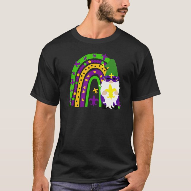 Camiseta Mardi Gras Gnomys Arcoiris Para Mujeres Gnomies Lo (Anverso)