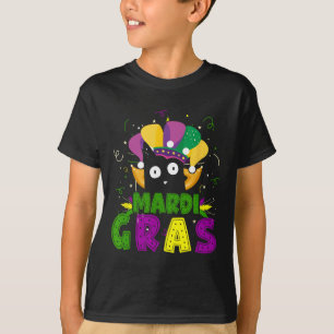 Camiseta Mardi Gras Gracioso Gato Negro Con Gato De Payaso