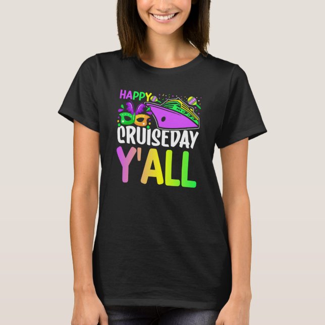 Camiseta Mardi Gras Happy Cruiseday Y'all celebrations para (Anverso)