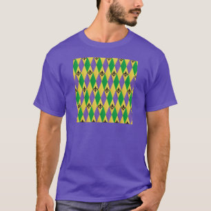 Camiseta Mardi Gras Harlequin Fleur De Lis