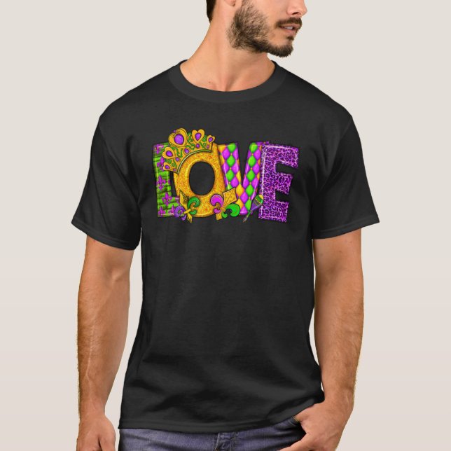 Camiseta Mardi Gras I Love Mardi Gras 2023 Beads Feathers (Anverso)
