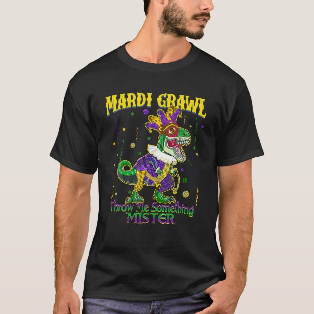 Camiseta Mardi Gras Jester Niños Gift Mardi Grawl Trex (Anverso)