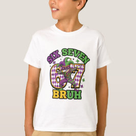 Camiseta Mardi Gras Kids Dabbing Jester Six Seven Bruh