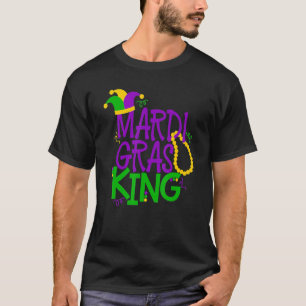 Camiseta Mardi Gras King Jester Mask Beads Louisiana Pareja