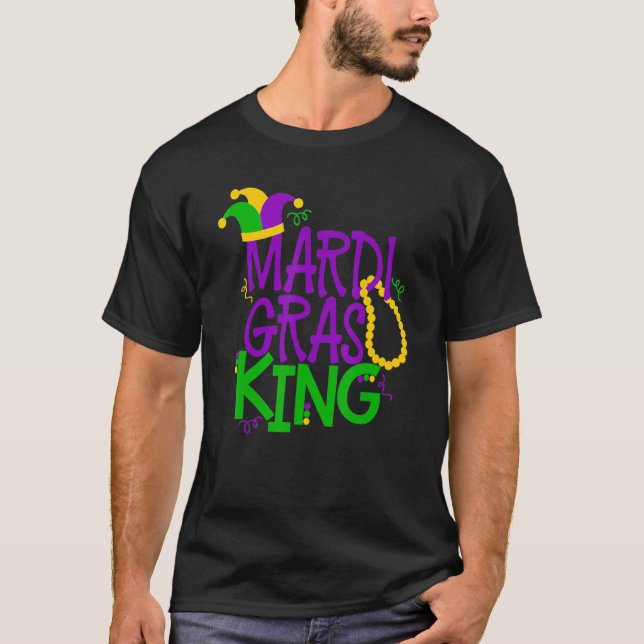 Camiseta Mardi Gras King Jester Mask Beads Louisiana Pareja (Anverso)