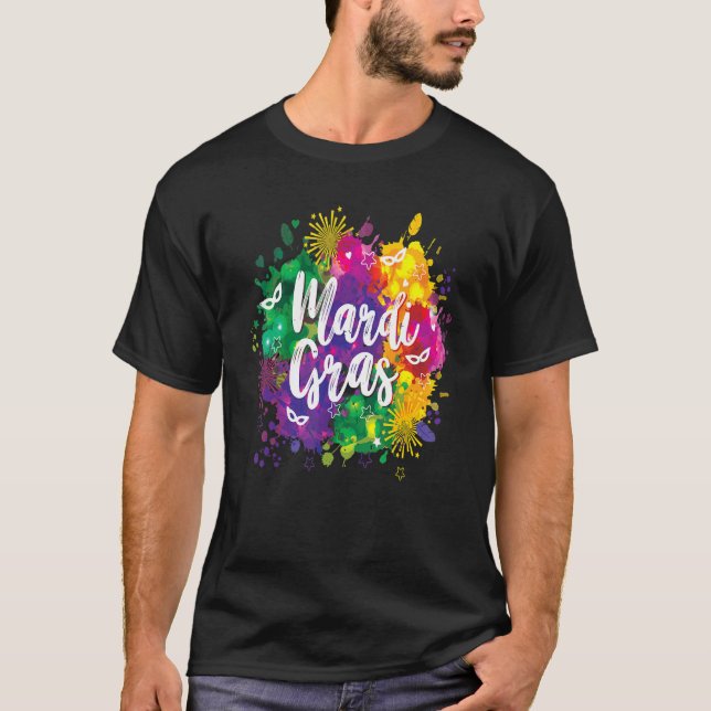 Camiseta Mardi Gras Larga Funda Artística Martes Hombres W (Anverso)
