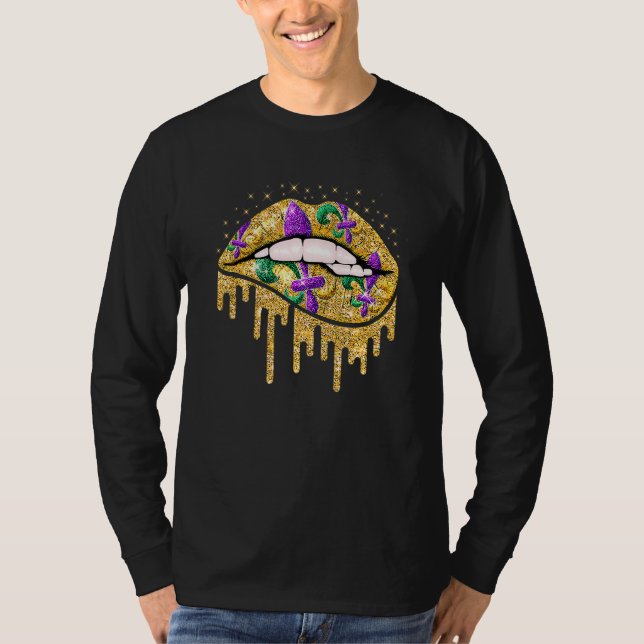 Camiseta Mardi Gras Levanta Caperucita Mujer Disfrazada De  (Anverso)