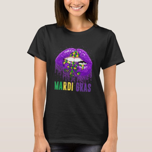 Camiseta Mardi Gras Levanta Mujeres Disfrazadas De Carnaval (Anverso)