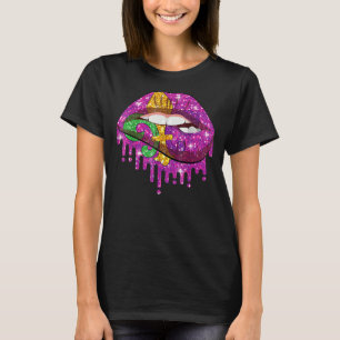 Camiseta Mardi Gras levanta Reina Carnaval Purple & Gold Fl