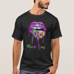 Camiseta Mardi Gras Levanta Ropa De Carnaval De Reina Púrpu