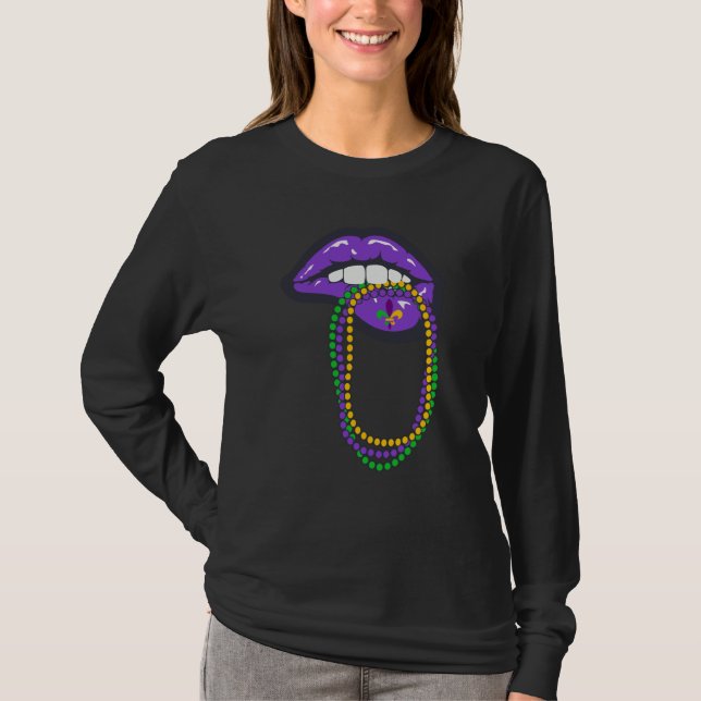 Camiseta Mardi Gras Lips for Women Lips Queen Carnival Cost (Anverso)