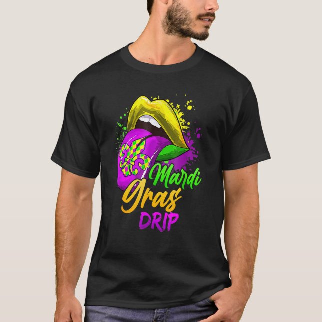 Camiseta Mardi Gras Litros de goteo Mardi Gras Drip Co (Anverso)