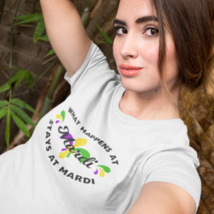Camiseta Mardi Gras Lo que pasa en Mardi es divertido