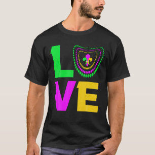 Camiseta Mardi Gras Love Beads Matanza en el Carnaval de Ma
