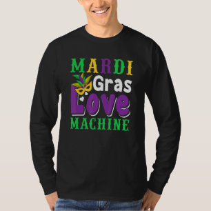 Camiseta Mardi Gras Love Machine New Orleans Mask Mardi Gra