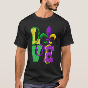 Camiseta Mardi Gras Love Vintage Fleur De Lys Apparmen W