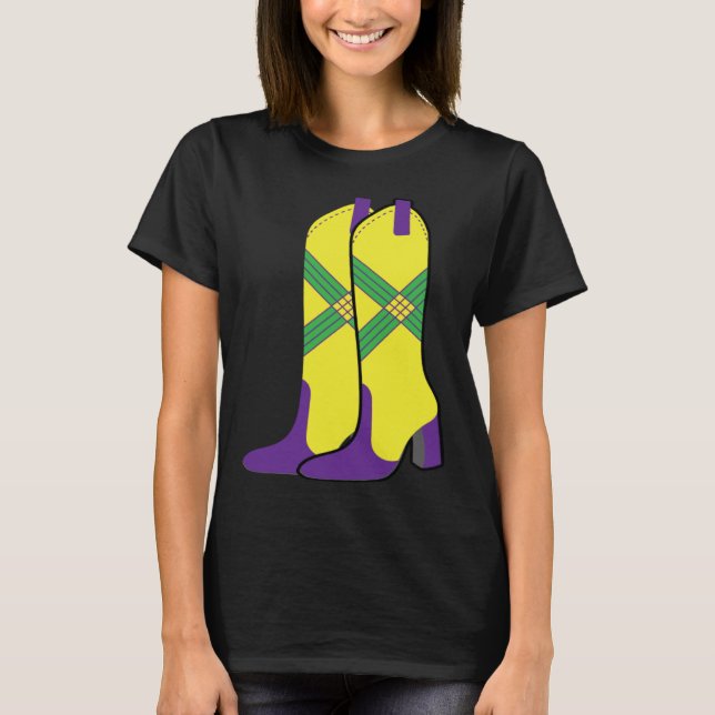 Camiseta Mardi Gras Majorettes Boots Funny Parade Festival  (Anverso)