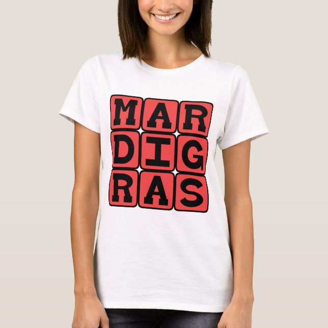 Camiseta Mardi Gras, Martes de Carnaval (Anverso)