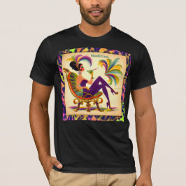 Camiseta Mardi Gras Martini futurista de mediados de siglo