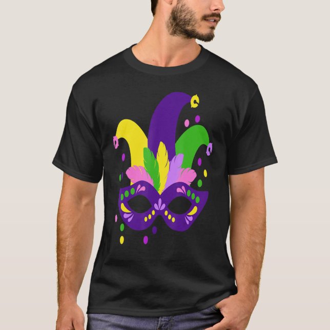 Camiseta Mardi Gras Máscara Grasa Martes Celebración del Ca (Anverso)
