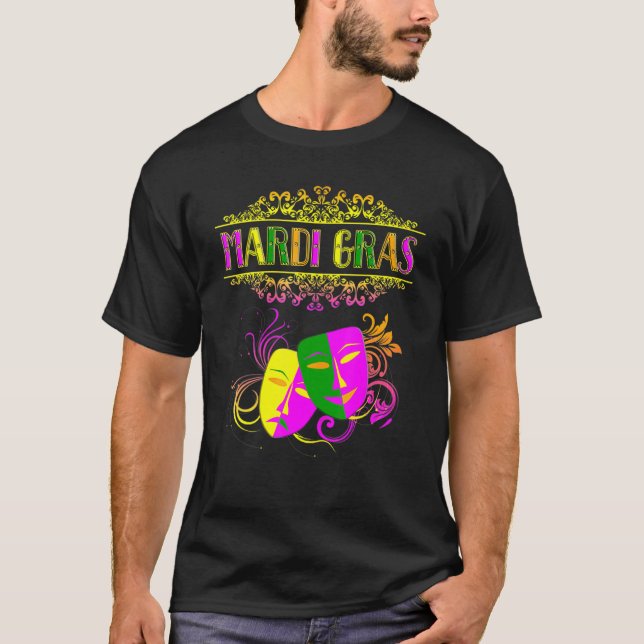 Camiseta Mardi Gras Máscara Mardi Gras Para Mujeres (Anverso)