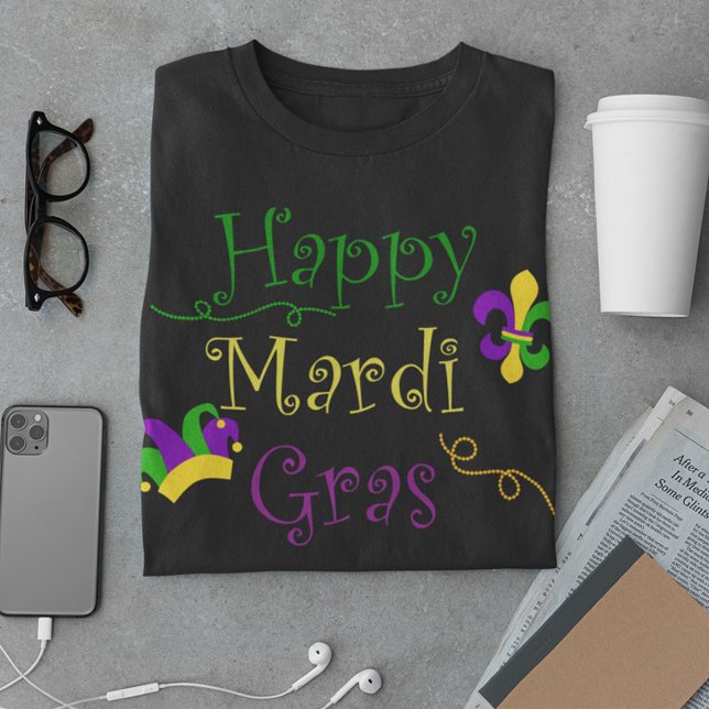 Camiseta Mardi Gras Mascarada Mascarada Oro Verde Morado (Subido por el creador)