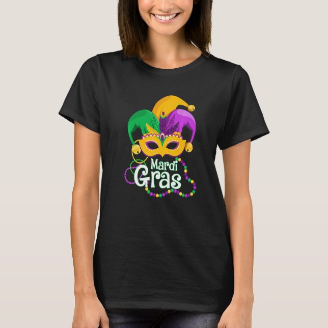 Camiseta Mardi Gras Mask Beads Festival del Carnaval de Mar (Anverso)