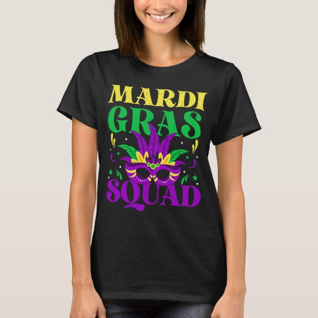 Camiseta Mardi Gras Mask Costume Mardi Gras Squad Hombres M (Anverso)