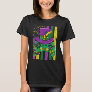 Camiseta Mardi Gras Masquerade Video Game Purple Jester Gor