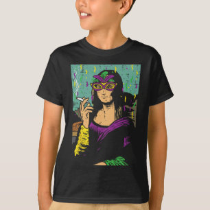 Camiseta Mardi Gras Mona Lisa Regalo de forraje de hierba h