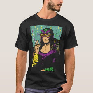 Camiseta Mardi Gras Mona Lisa Regalo de forraje de hierba h