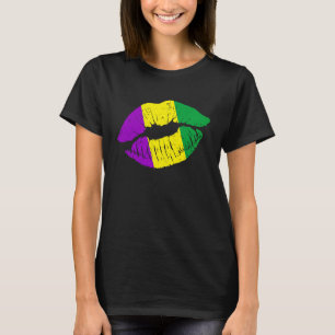 Camiseta Mardi Gras Mujeres Nueva Orleans Morado Amarillo V