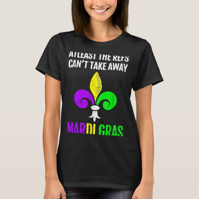 Camiseta Mardi Gras New Orleans Funny Football Gift  (Anverso)