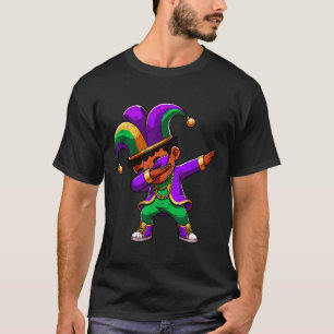 Camiseta Mardi Gras Niños Negros Dabbing Funny Set Jester