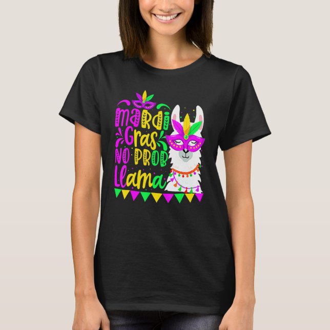 Camiseta Mardi Gras No Prob Llama Alpaca Funny Carnival Cos (Anverso)