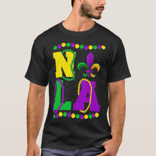 Camiseta Mardi Gras Nola FleurDeLys & Beads Apparel, Men Wo