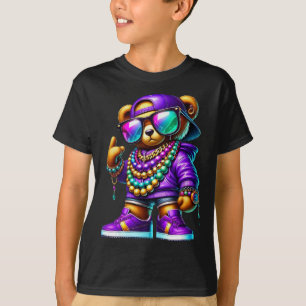 Camiseta Mardi Gras Oso Para Hombres Hip Hop New Orleans T