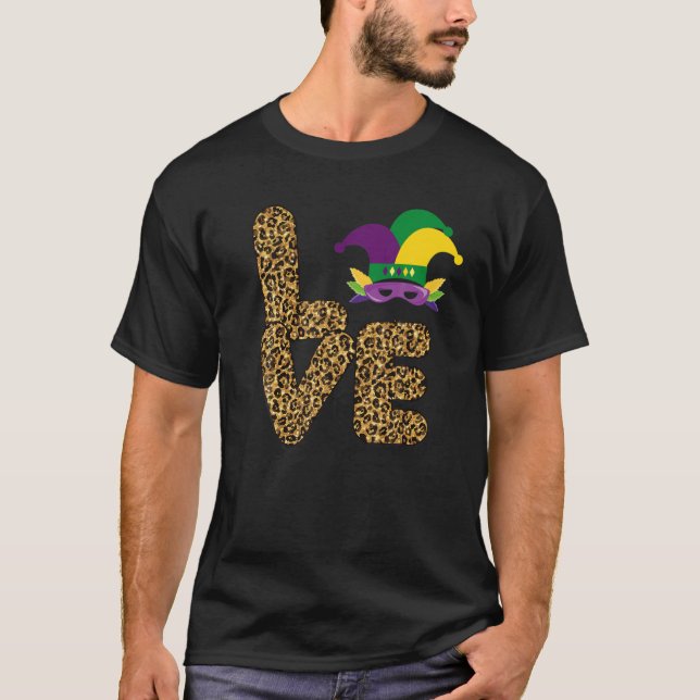 Camiseta Mardi Gras Peace Love Funny Mardi Gras Carnival De (Anverso)